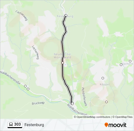 303 Bus Line Map
