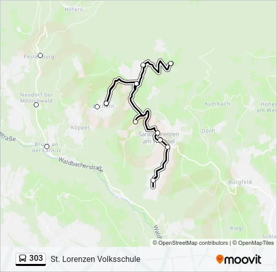 303 Bus Line Map