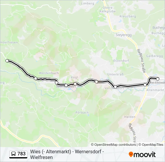 783 Bus Line Map