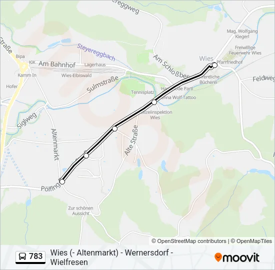 783 Bus Line Map