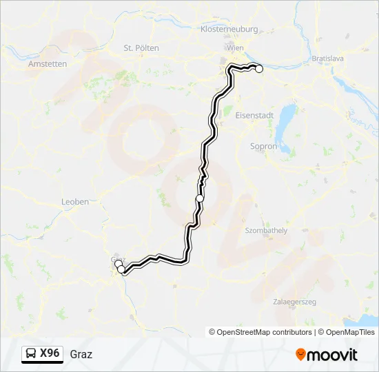 X96 Bus Line Map