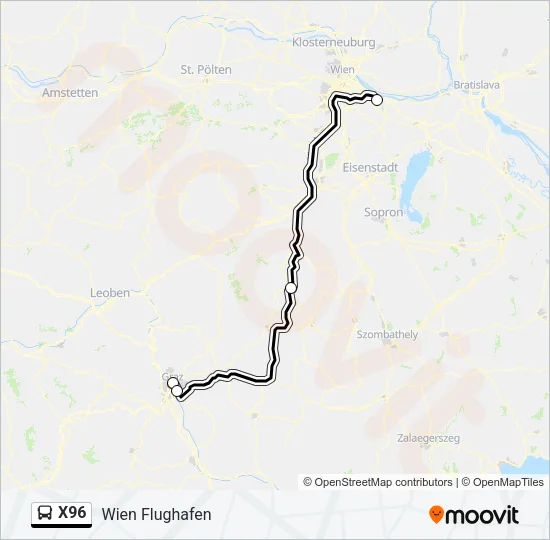 X96 Bus Line Map