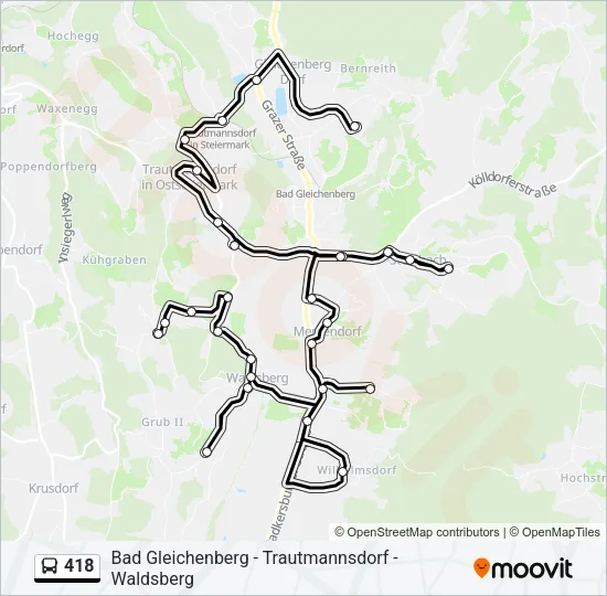 418 Bus Line Map