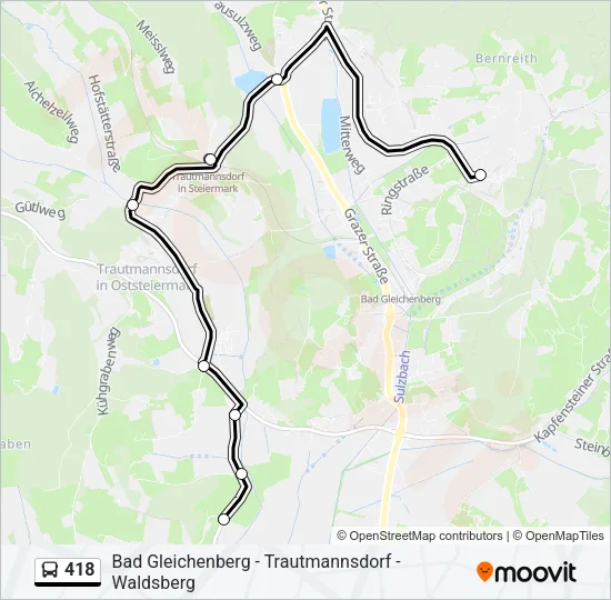 418 Bus Line Map