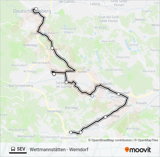 SEV Bus Line Map