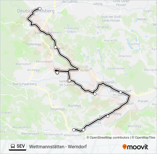 SEV Bus Line Map