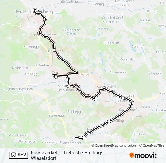 SEV Bus Line Map