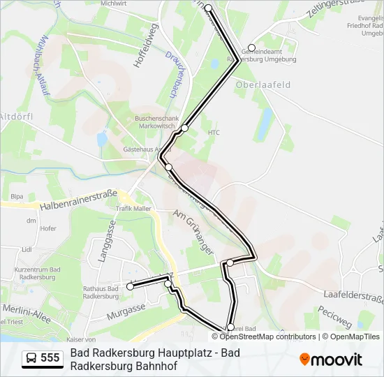 555 Bus Line Map