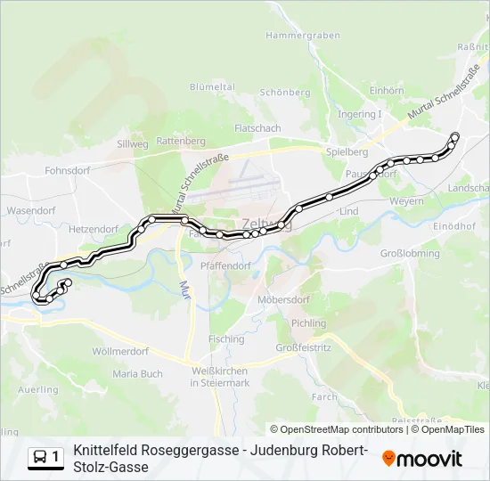 1 Bus Line Map