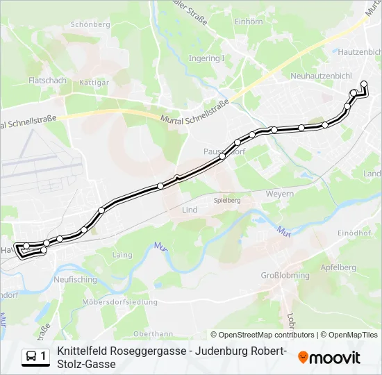 1 Bus Line Map