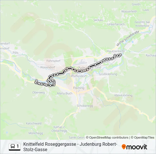 1 Bus Line Map