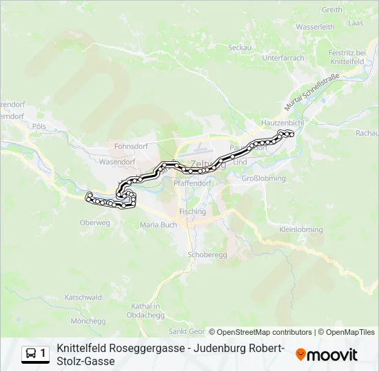 1 Bus Line Map