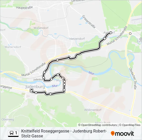 1 Bus Line Map