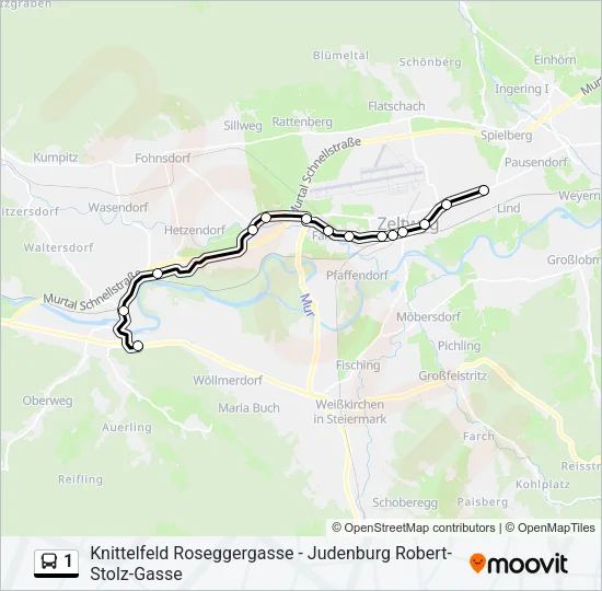 1 Bus Line Map