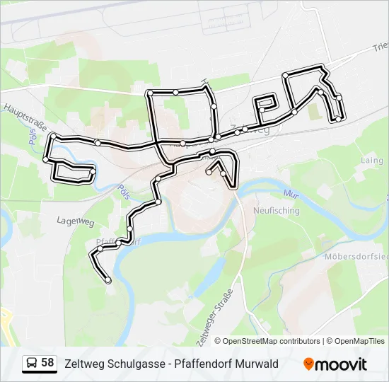 58 Bus Line Map