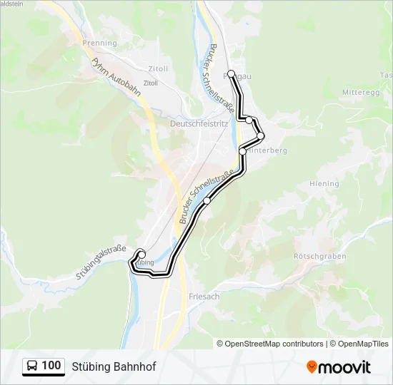 100 Bus Line Map