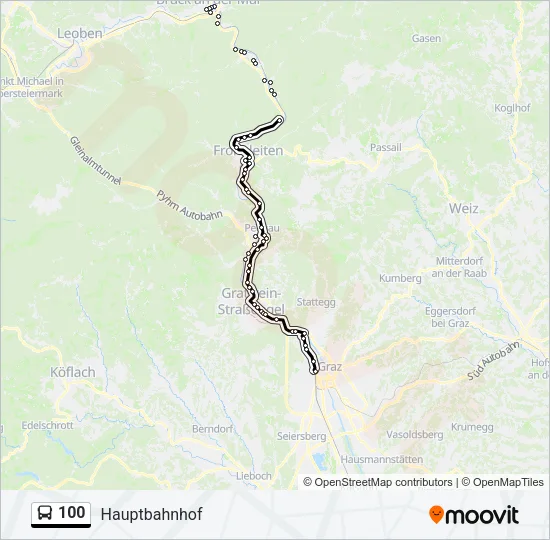 100 Bus Line Map