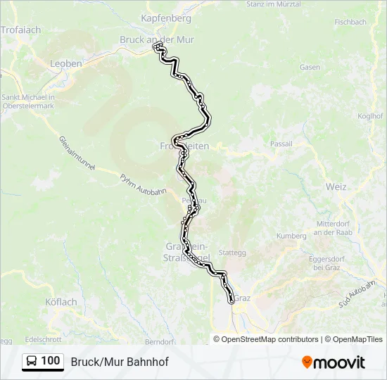 100 Bus Line Map