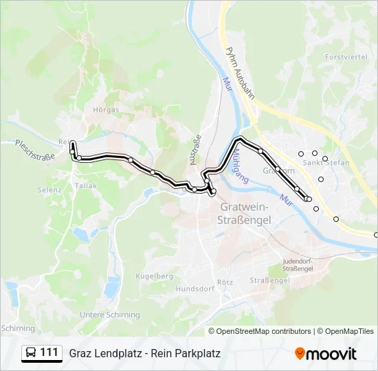 111 Bus Line Map