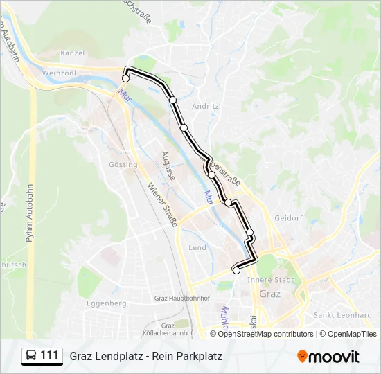 111 Bus Line Map