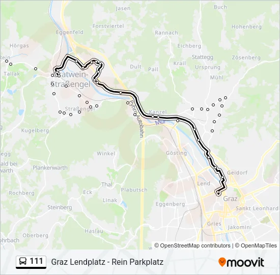 111 Bus Line Map