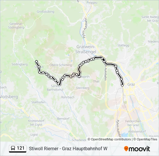 121 Bus Line Map