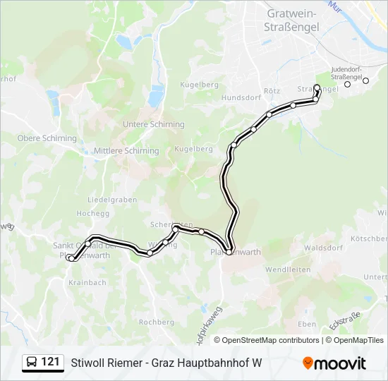 121 Bus Line Map