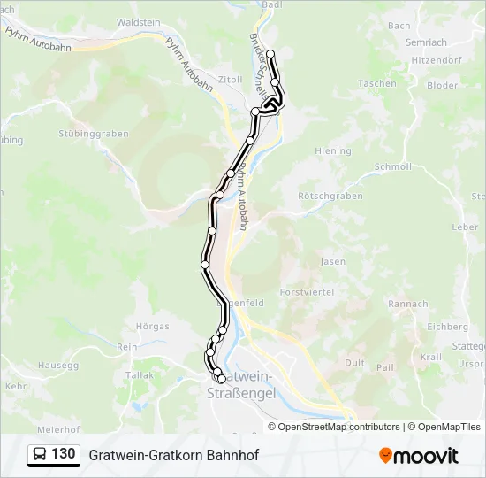 130 Bus Line Map