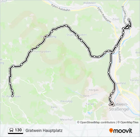 130 Bus Line Map