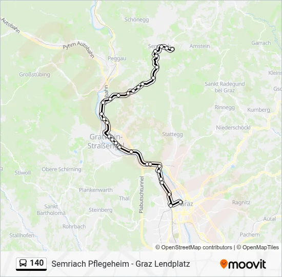 140 Route: Schedules, Stops & Maps - Graz Lendplatz/Tim (Updated)