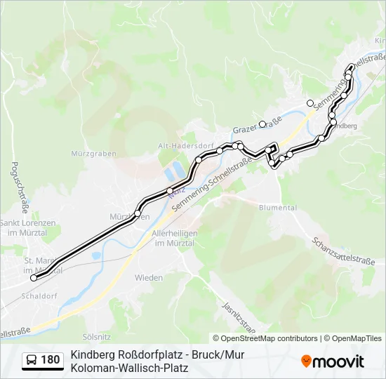 180 Bus Line Map