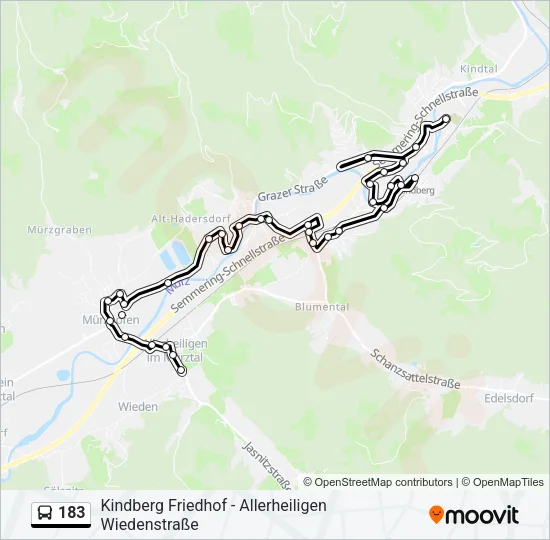 183 Bus Line Map