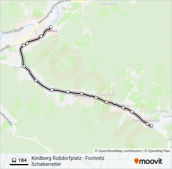 184 Bus Line Map