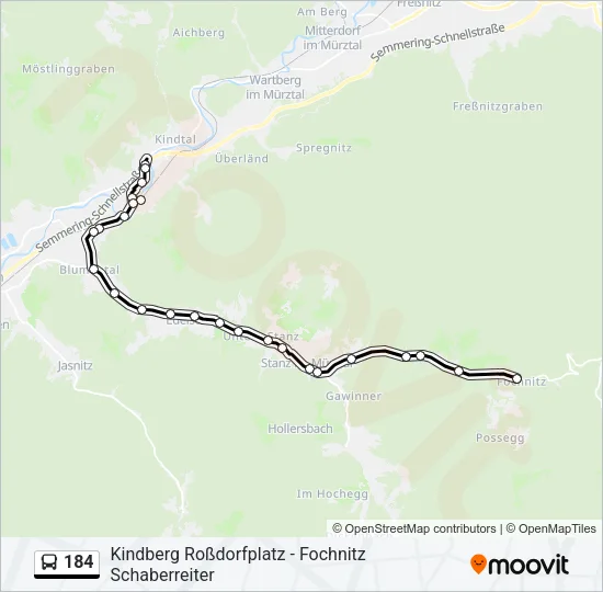 184 Bus Line Map