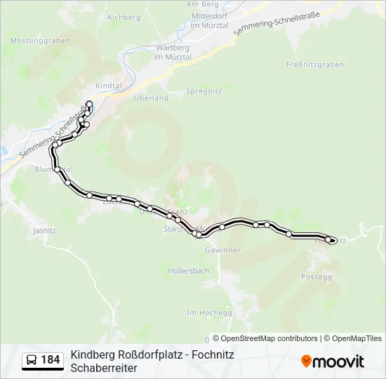 184 Bus Line Map