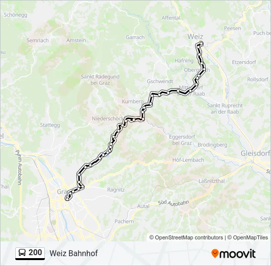 200 Bus Line Map