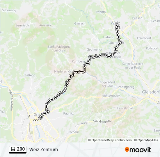 200 Bus Line Map