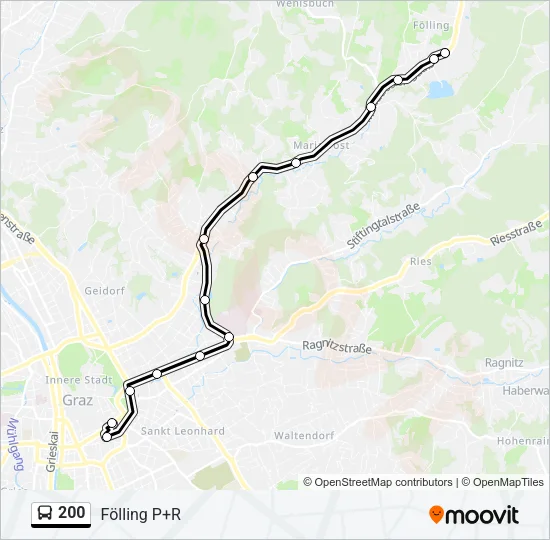 200 Bus Line Map