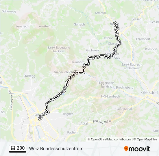200 Bus Line Map