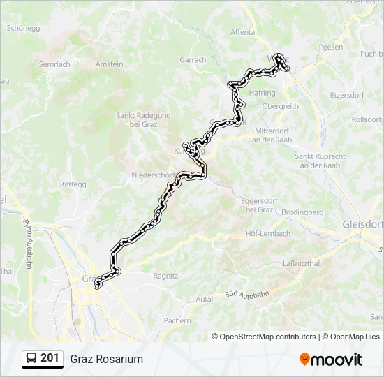 201 Bus Line Map