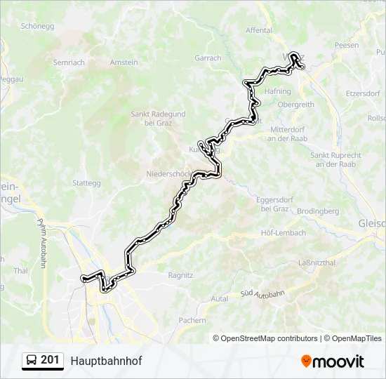 201 Bus Line Map