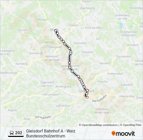 202 Bus Line Map