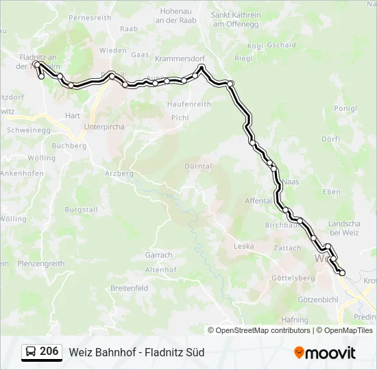 206 Bus Line Map