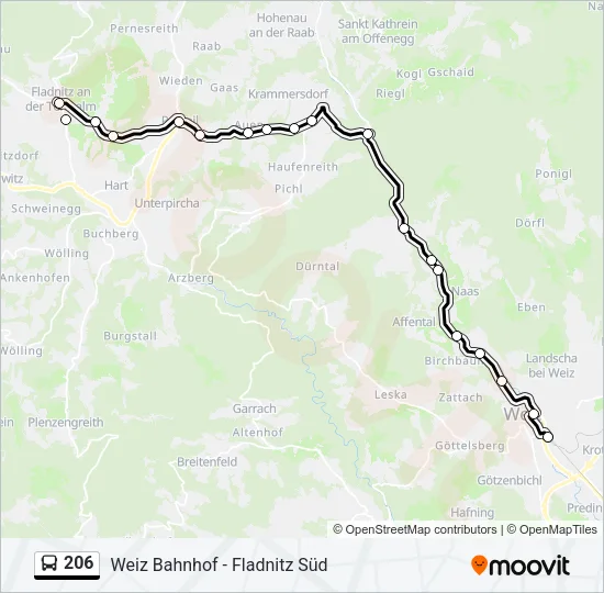 206 Bus Line Map