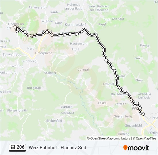 206 Route: Schedules, Stops & Maps - Fladnitz An Der Teichalm (Updated)