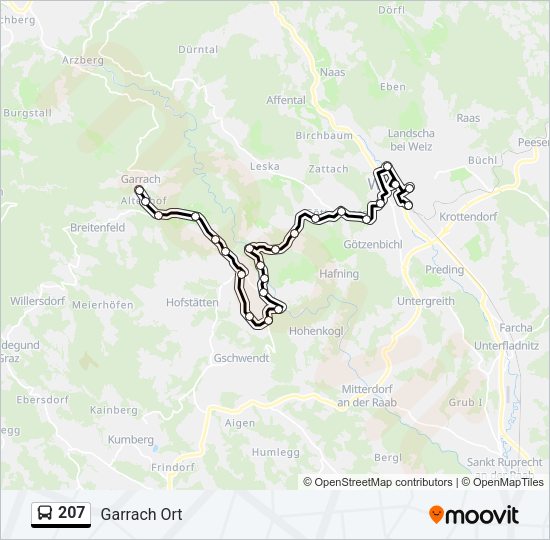 207 Bus Line Map