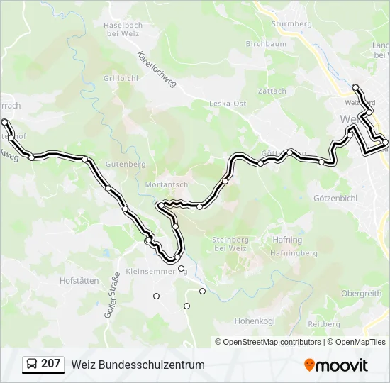 207 Bus Line Map