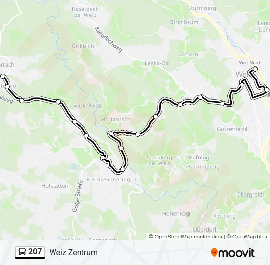207 Bus Line Map