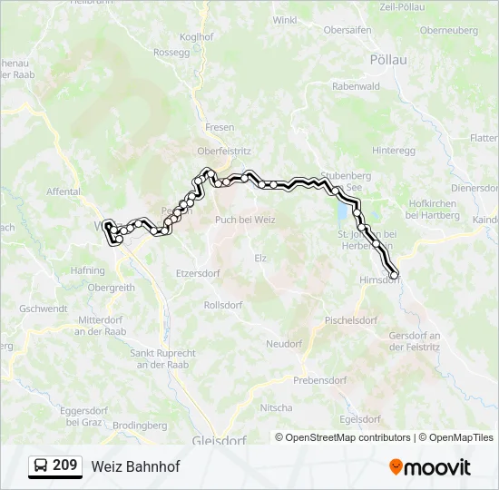 209 Bus Line Map