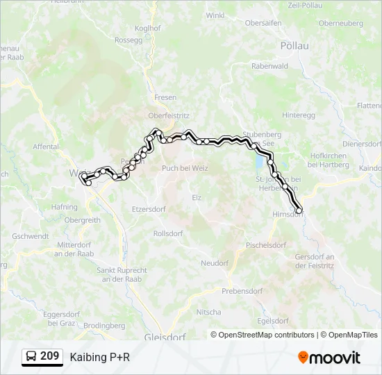209 Bus Line Map